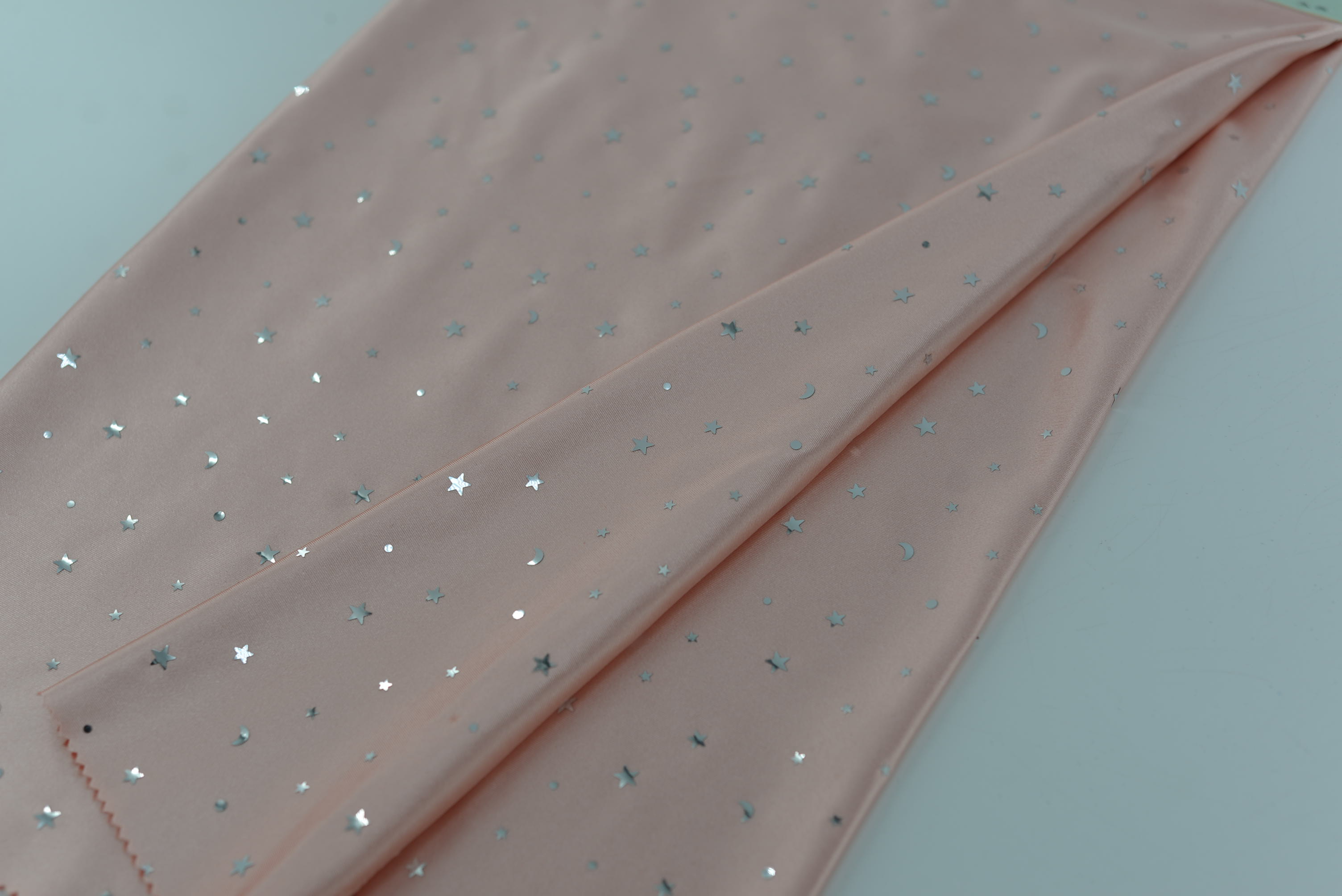 LX-F-11127 KNIT SATIN STAR SHINE SEQUINS