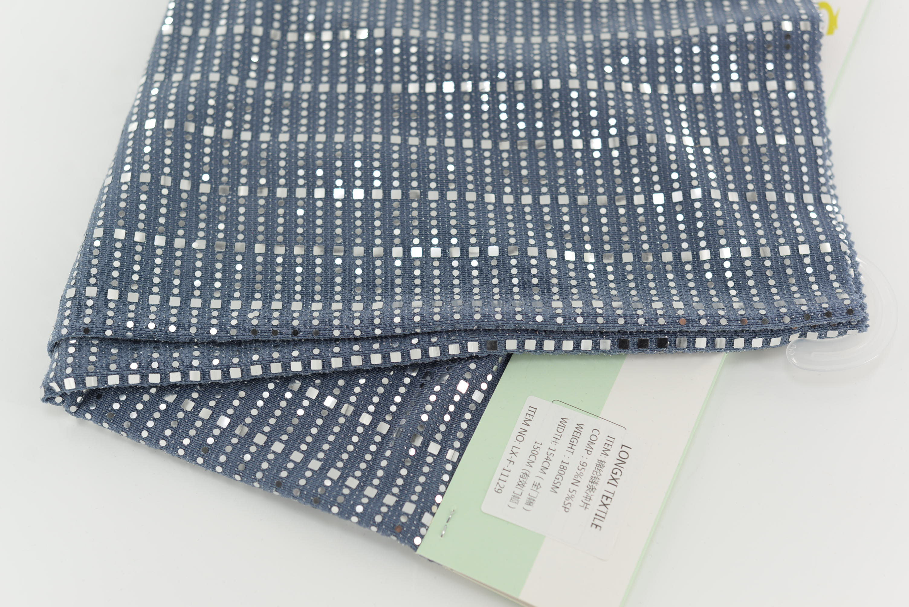 LX-F-11129 NYLON LUREX KNIT SHINE SEQUINS