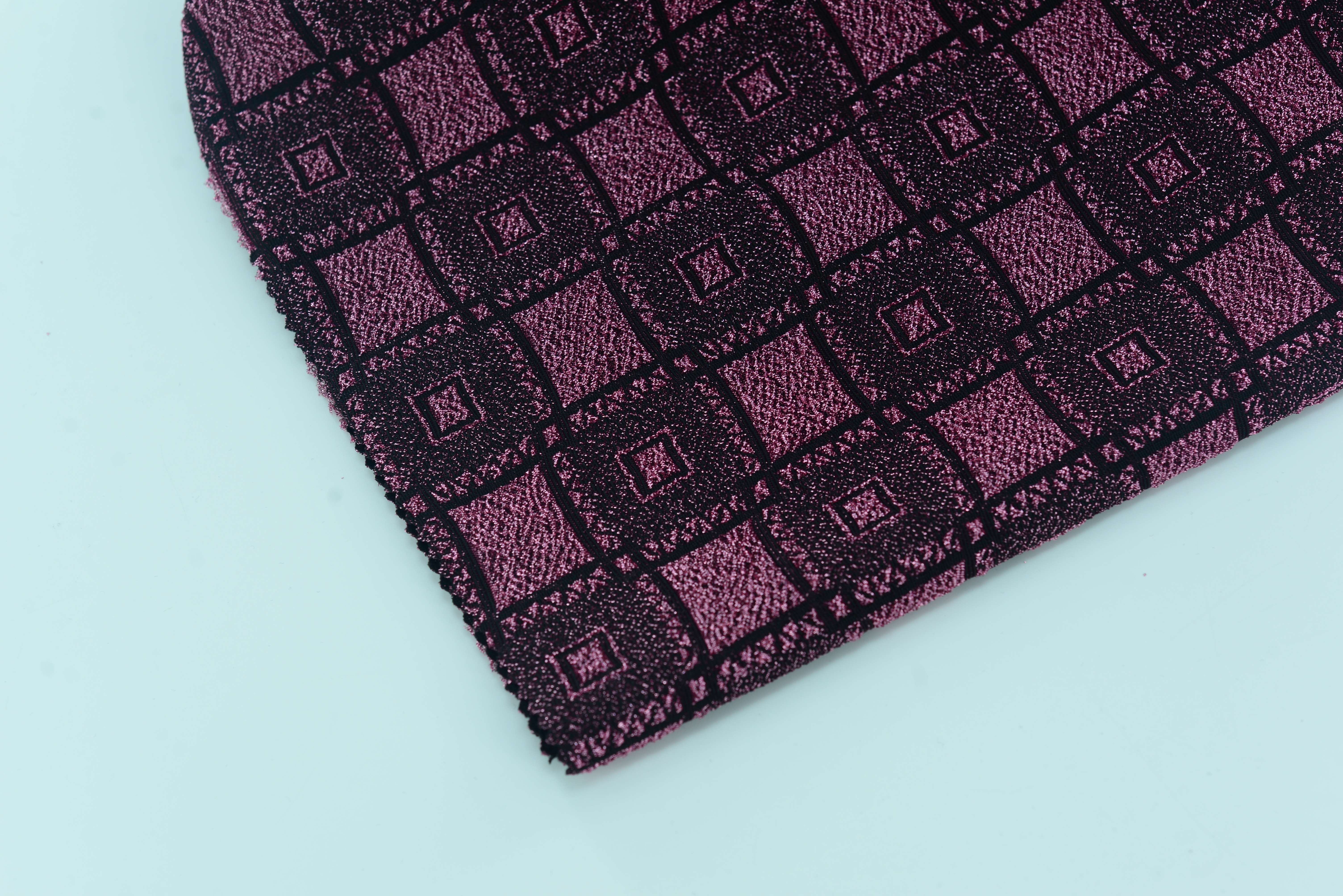 LX-P-16153 LUREX CHECK KNIT JACQUARD