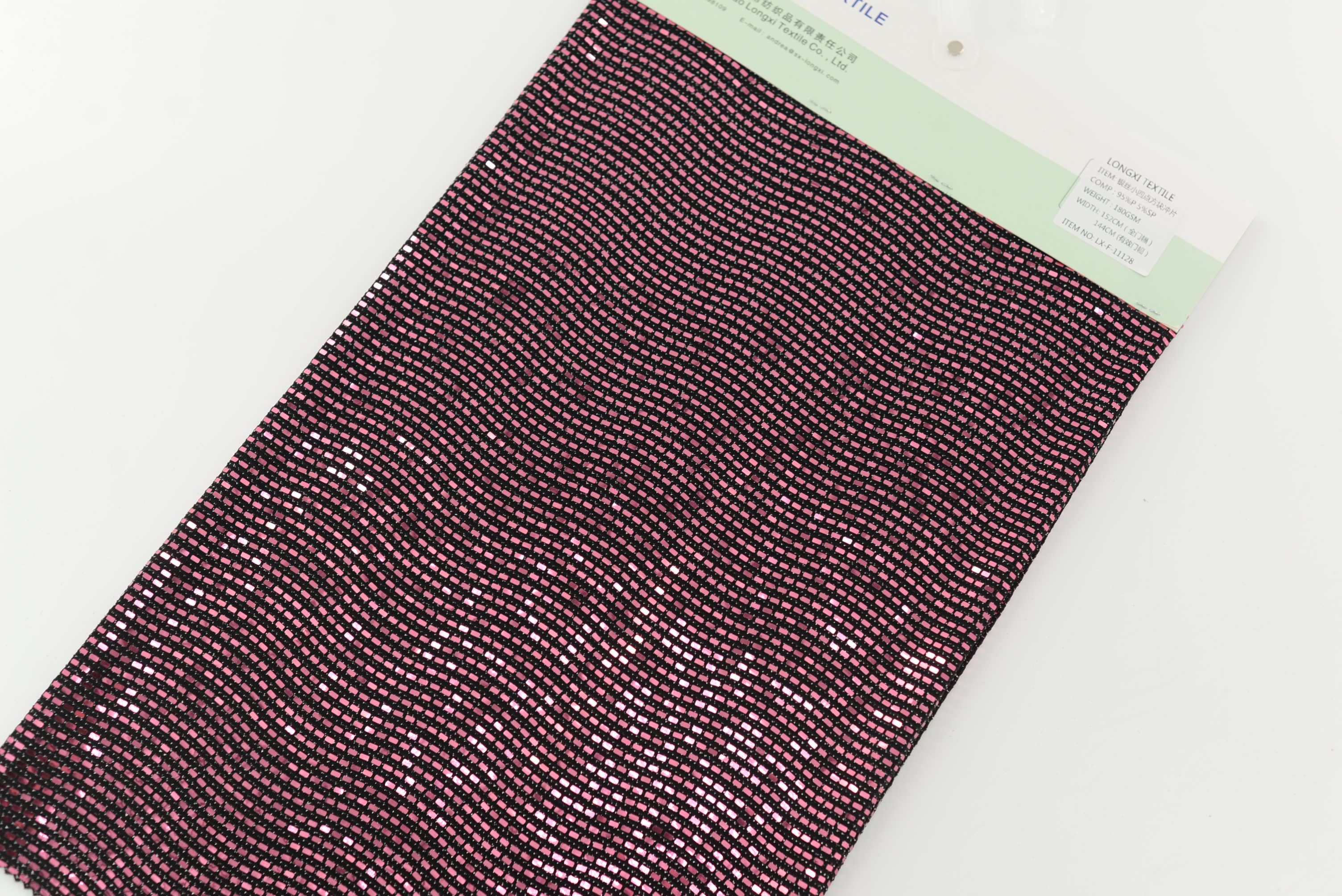 LX-F-11128 KNIT JACQUARD SMALL CHECK SEQUINS