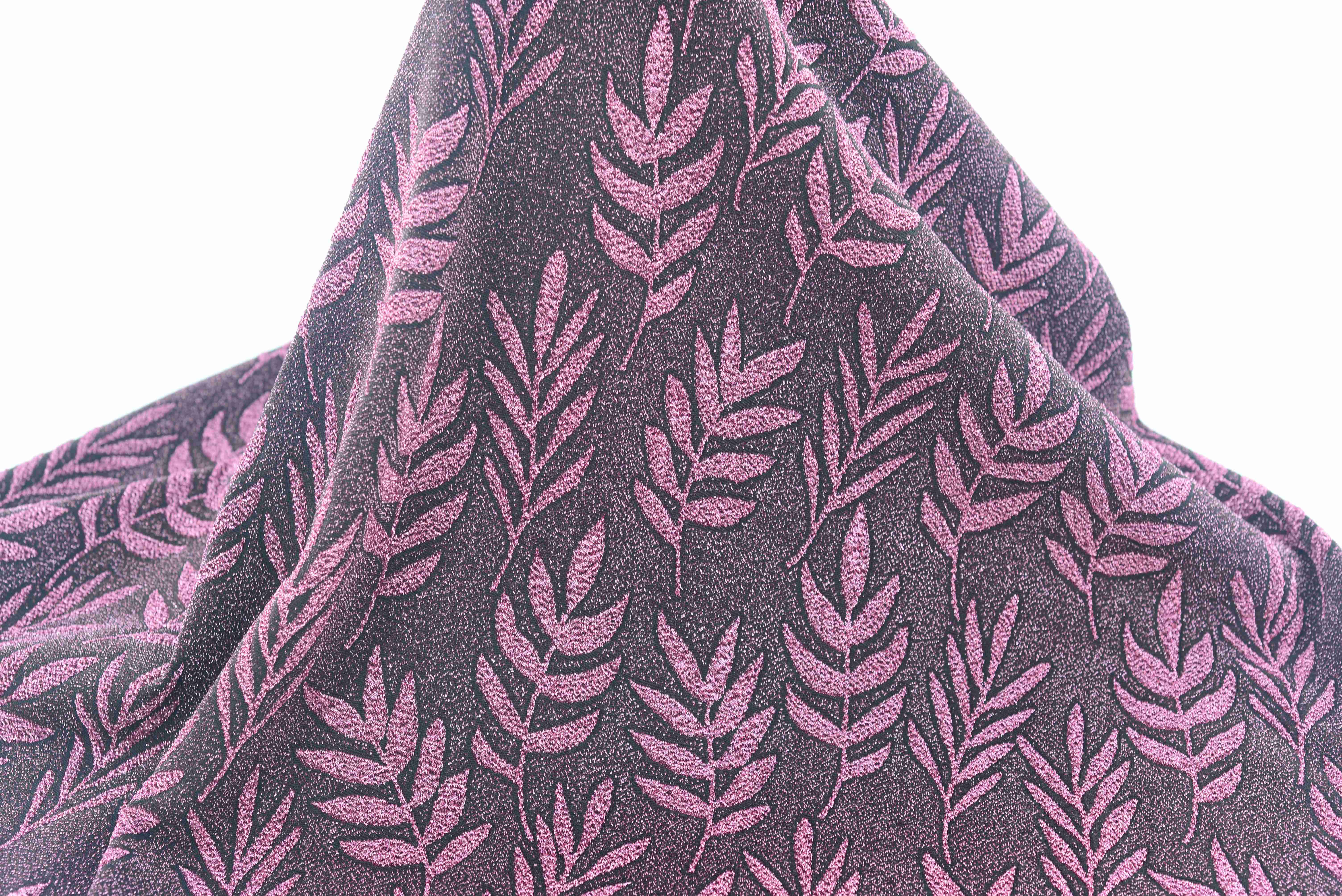 LX-P-16152 LUREX LEAF KNIT JACQUARD