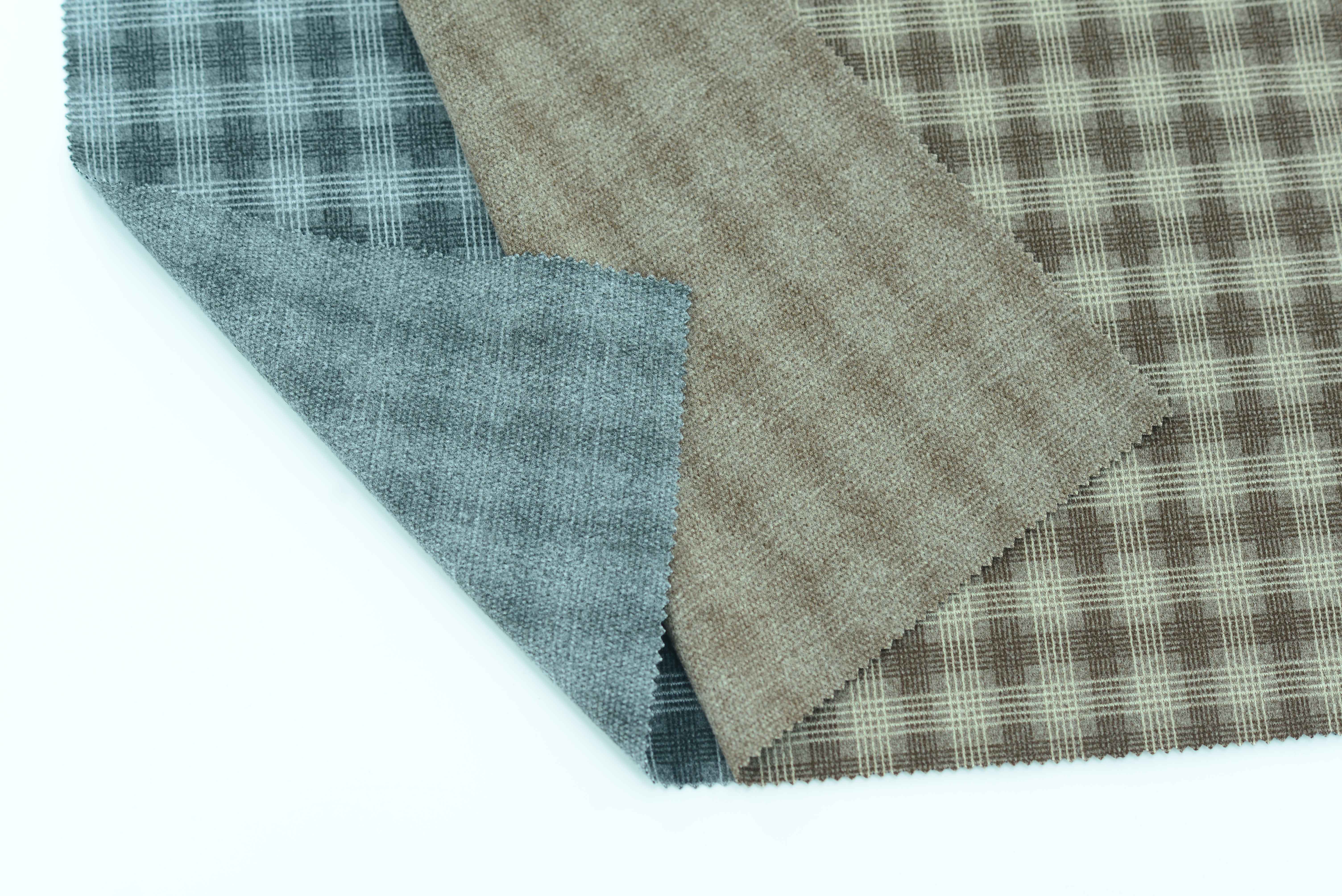 LX-P-18044 CHECK JACQUARD KNIT BRUSH