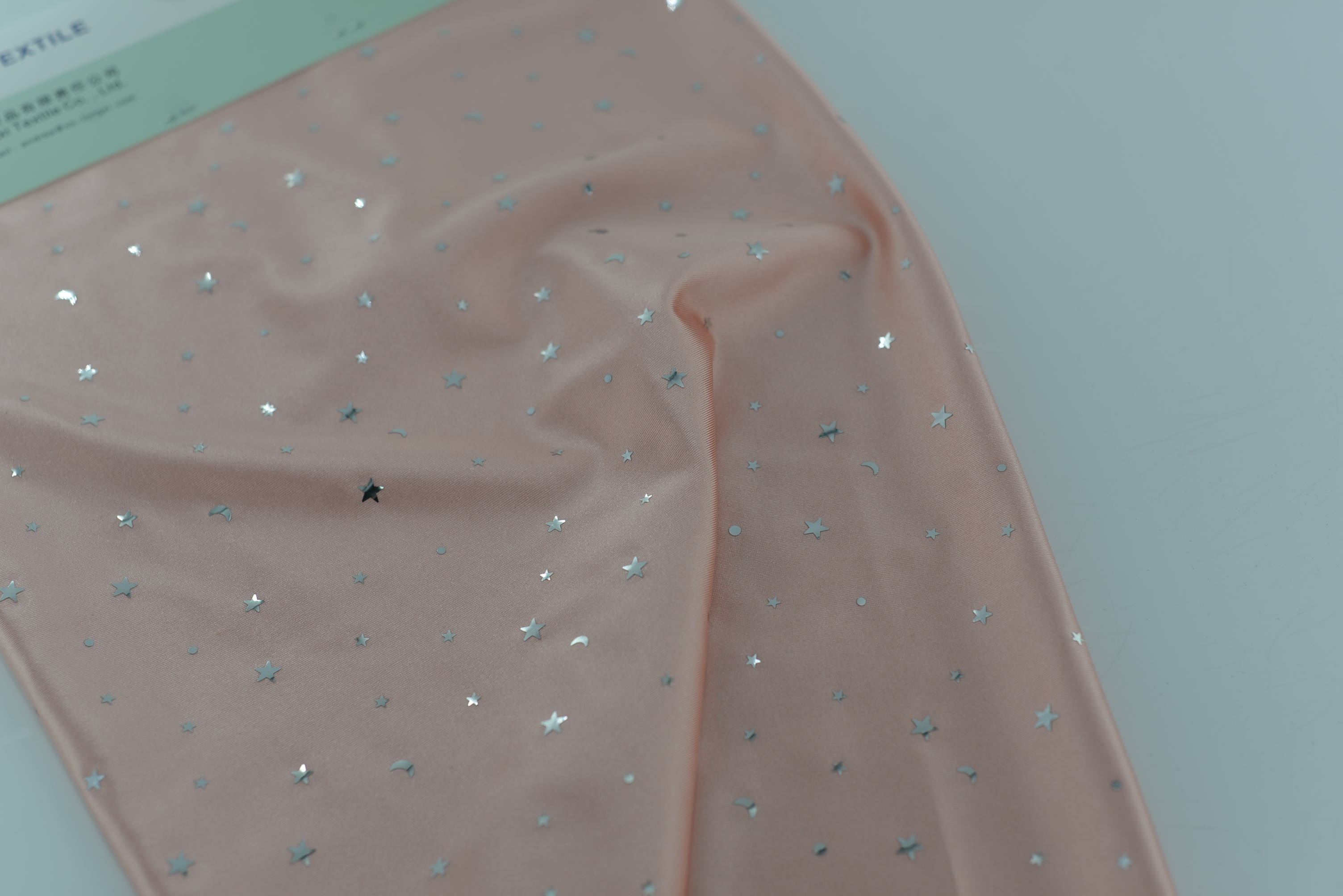 LX-F-11127 KNIT SATIN STAR SHINE SEQUINS