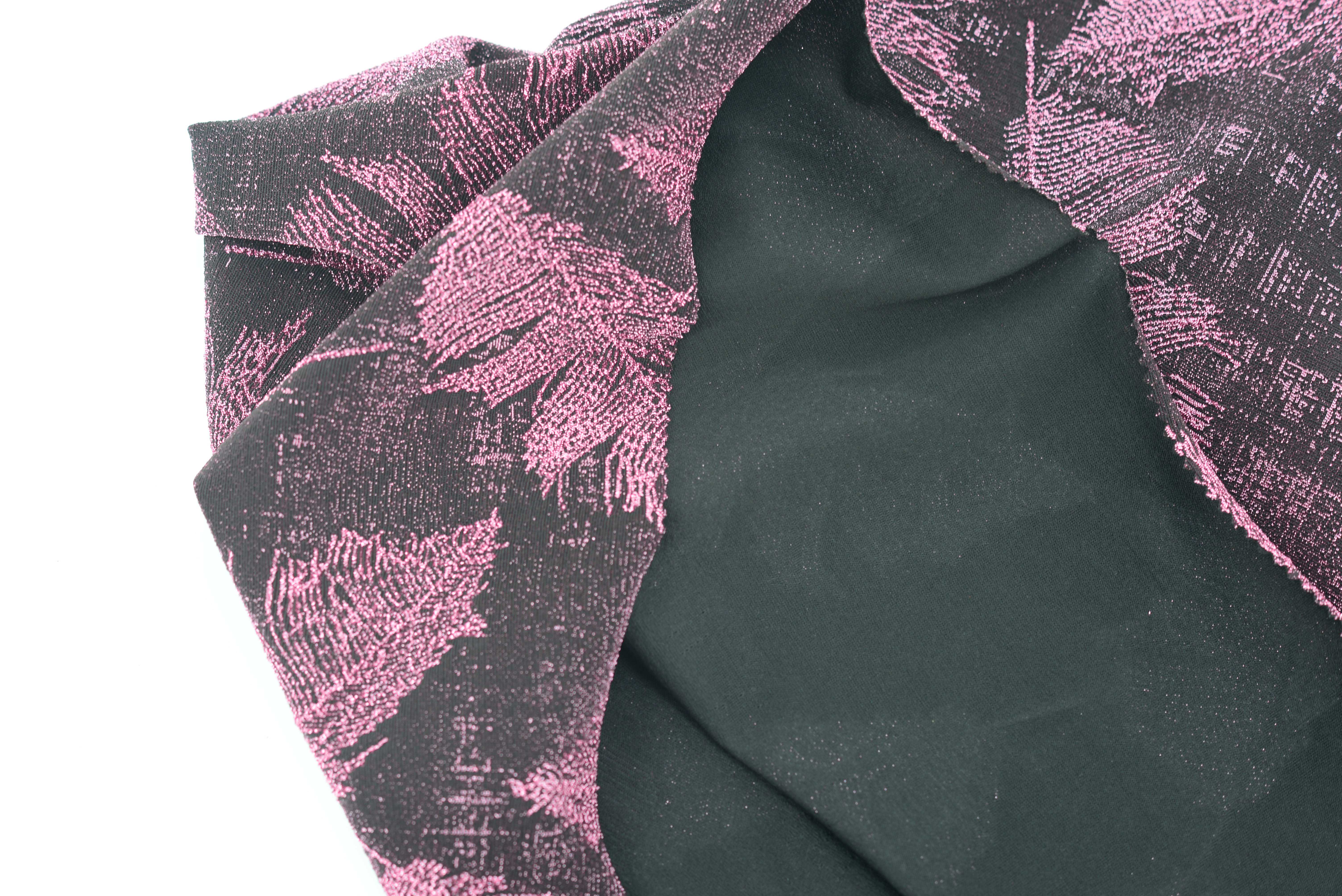 LX-P-16151 LUREX FEATHER KNIT JACQUARD