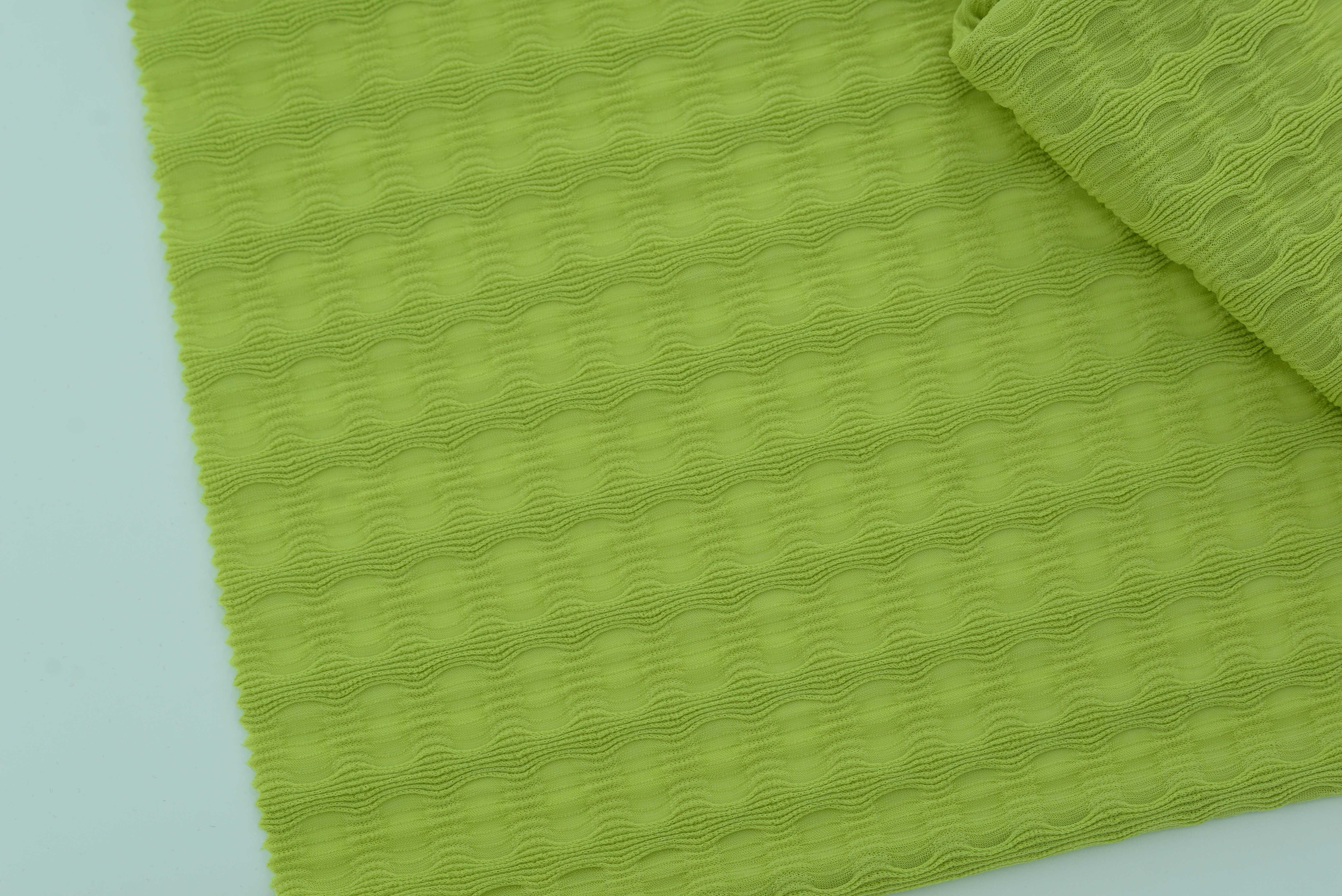 LX-P-16084 KNIT CHECK SINGLE BUBBLE JACQUARD