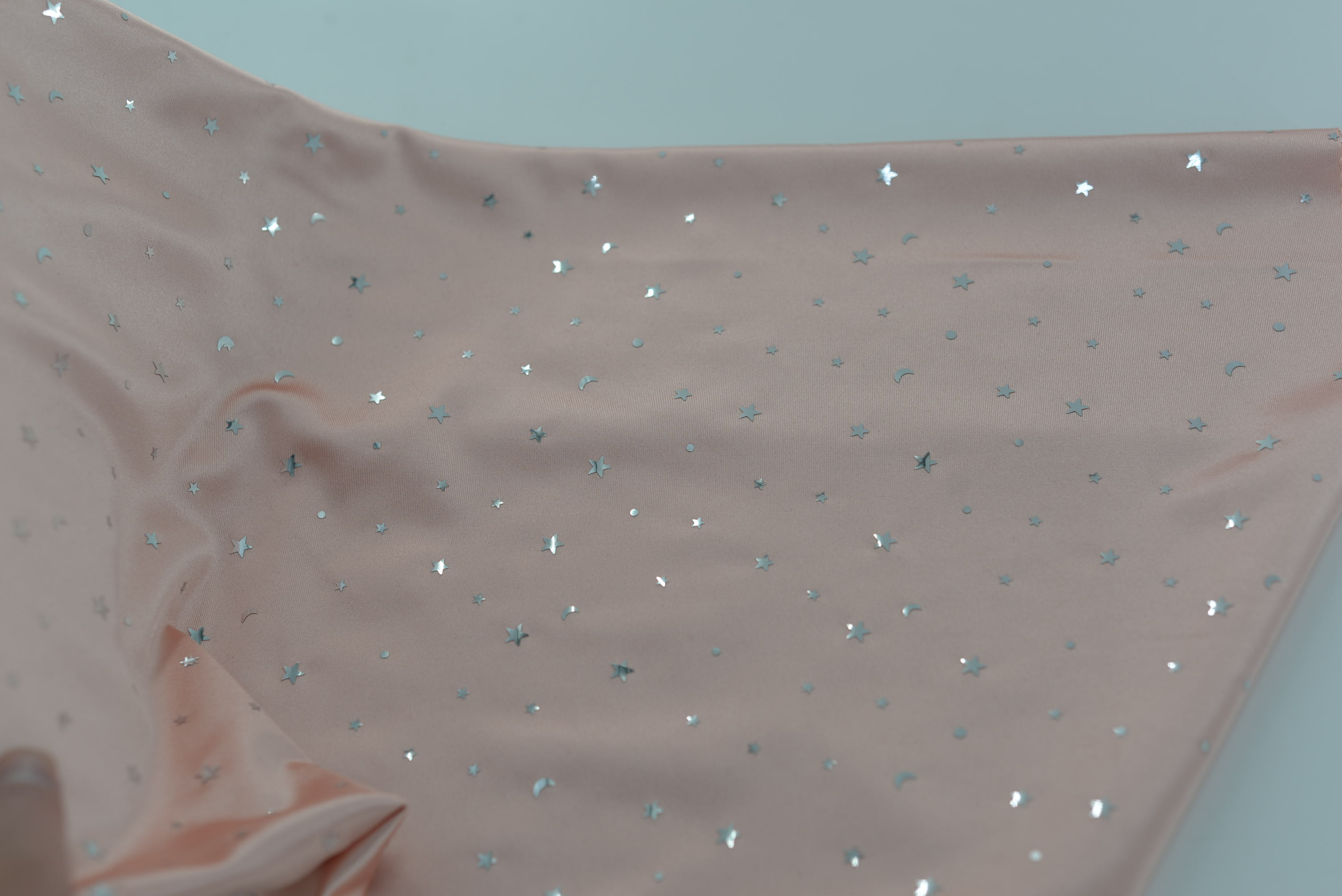 LX-F-11127 KNIT SATIN STAR SHINE SEQUINS