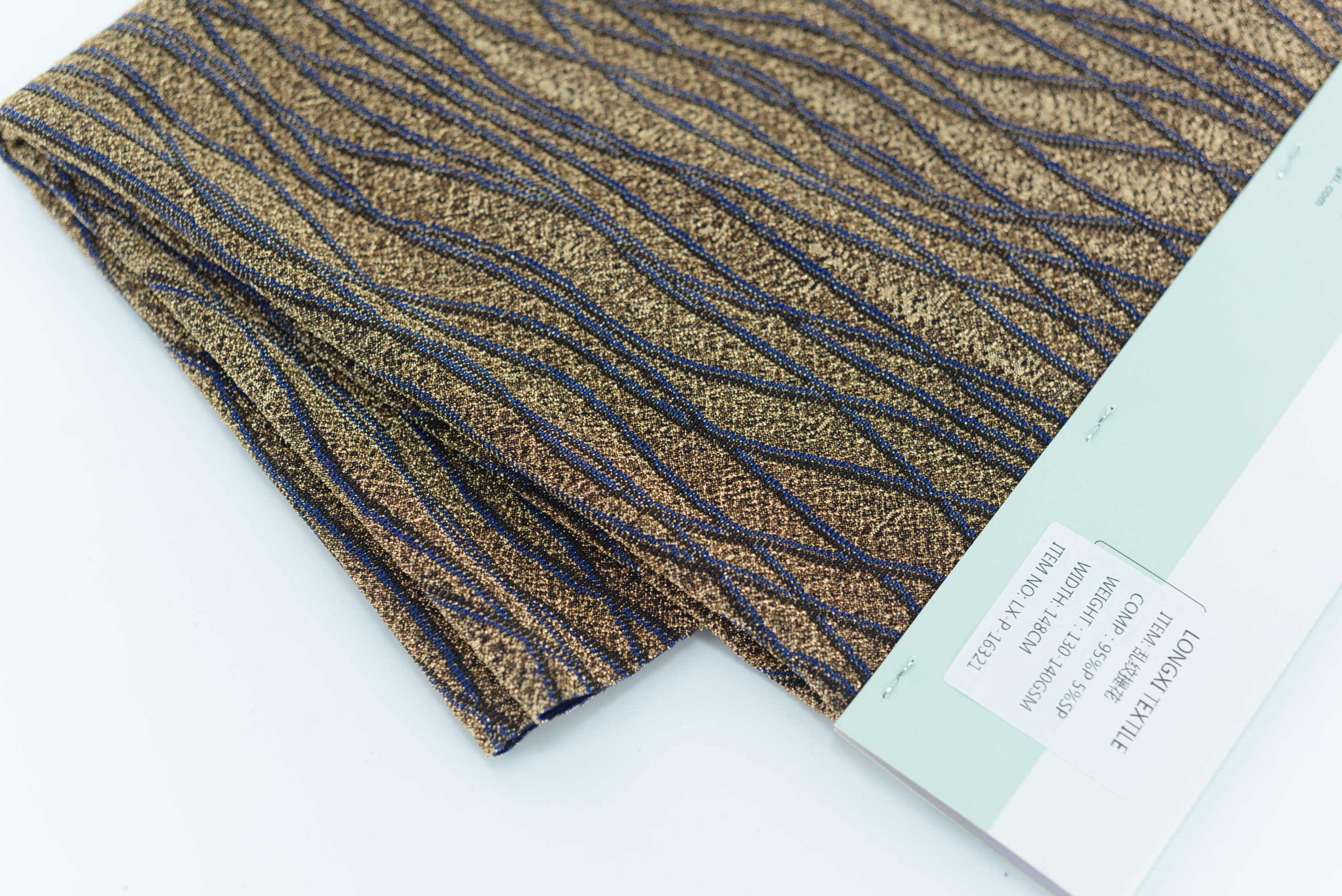 LX-P-16321 LUREX WAVE LINE YARN DYE  KNIT JACQUARD