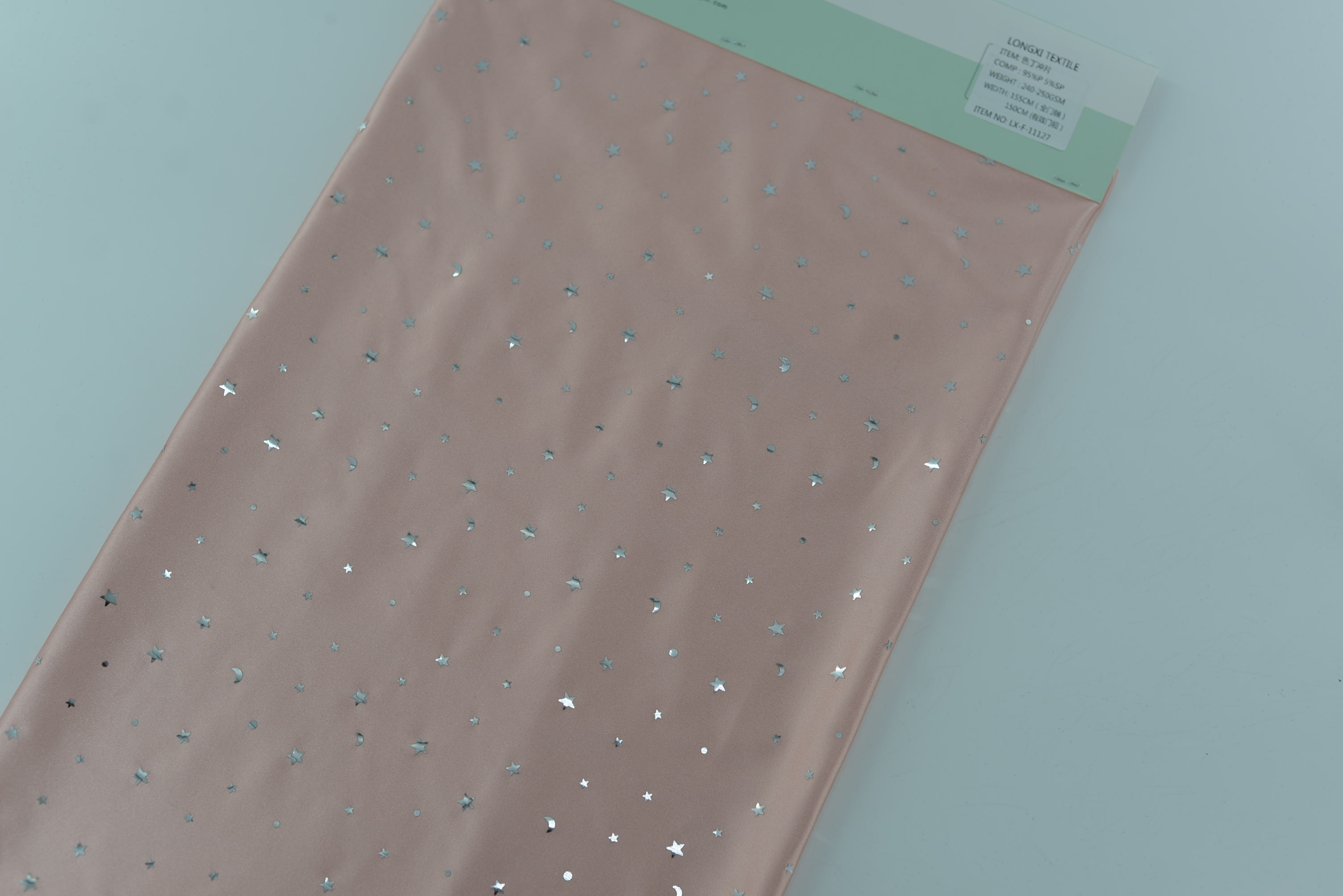 LX-F-11127 KNIT SATIN STAR SHINE SEQUINS