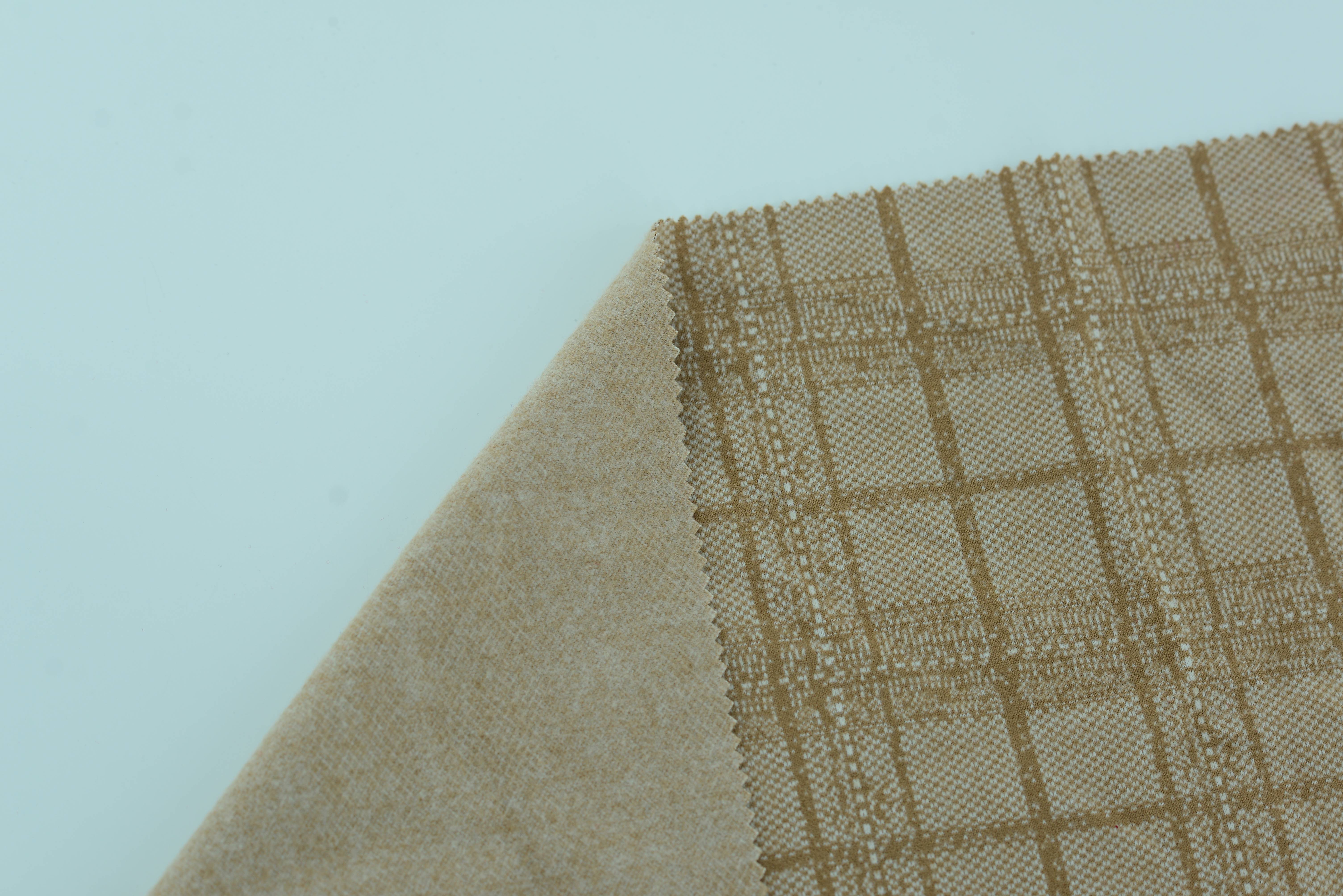 LX-P-18074 POLY CHECK JACQUARD KNIT BRUSH