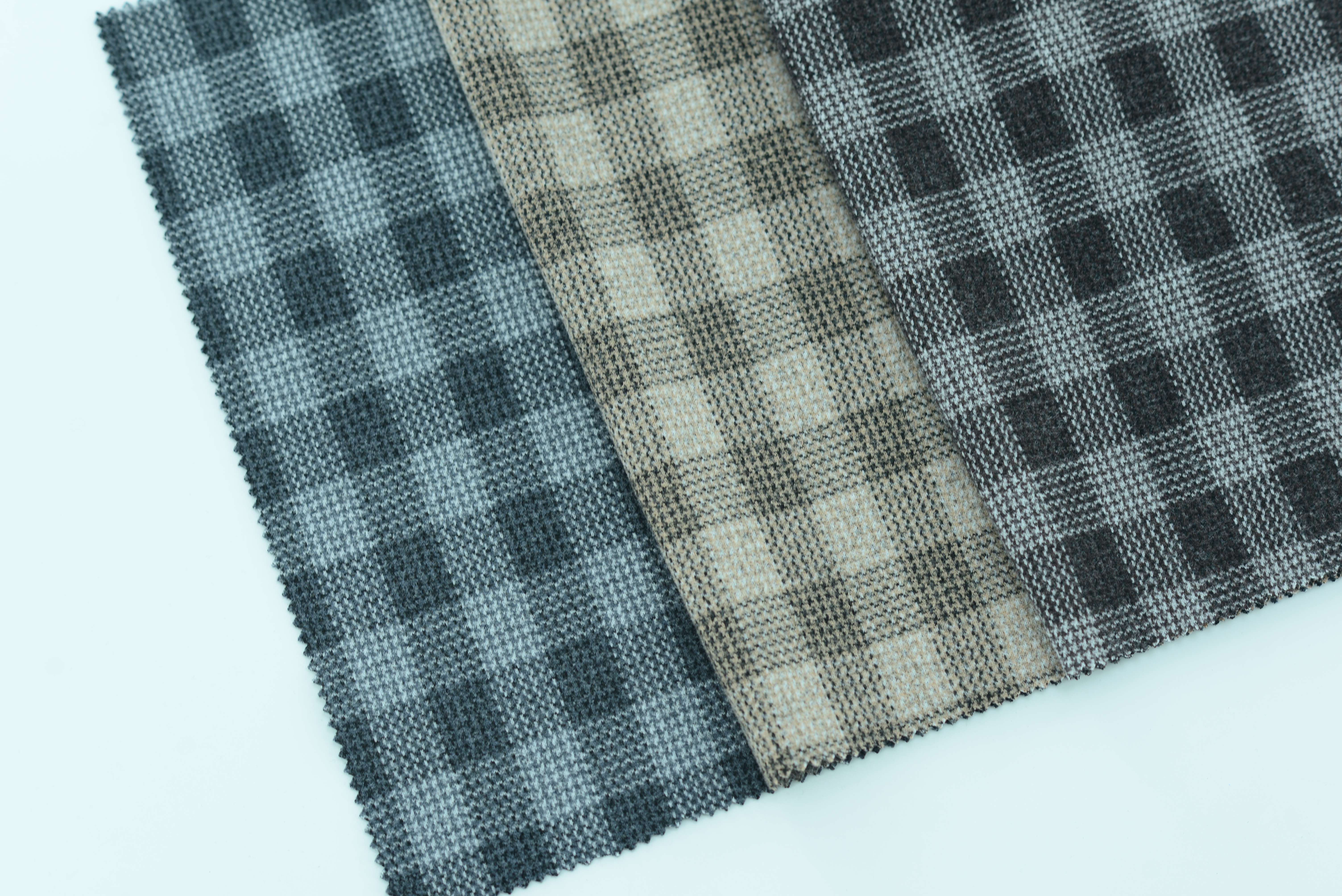 LX-P-18045 POLY CHECK JACQUARD KNIT BRUSH