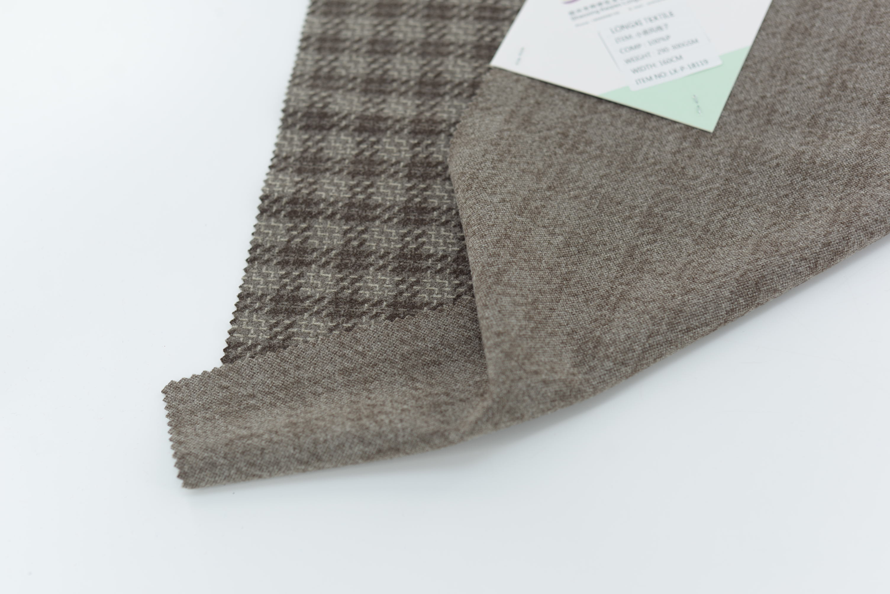 LX-P-18119 POLY CHECK JACQUARD KNIT BRUSH