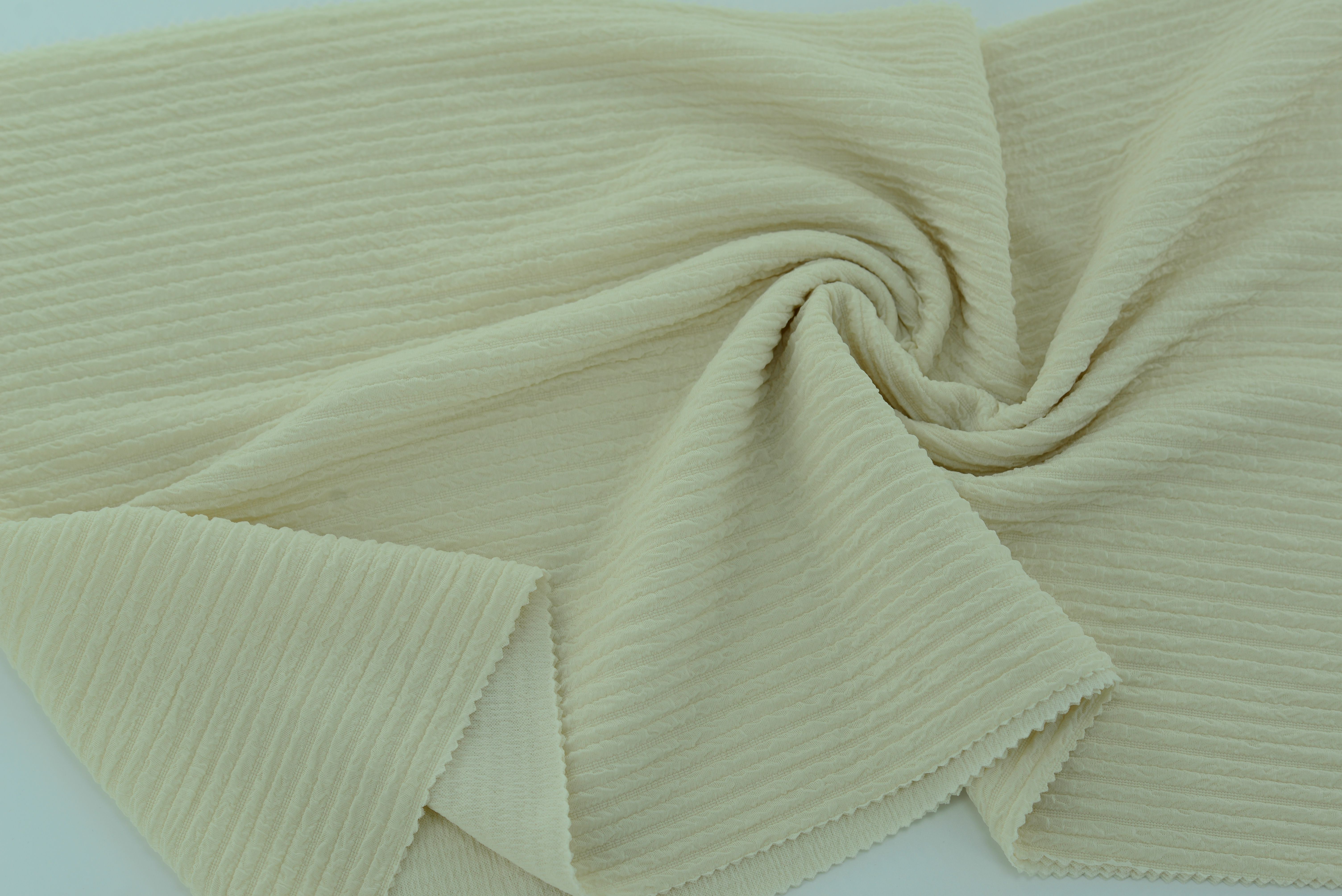 LX-P-16110 KNIT STRIPS BUBBLE JACQUARD