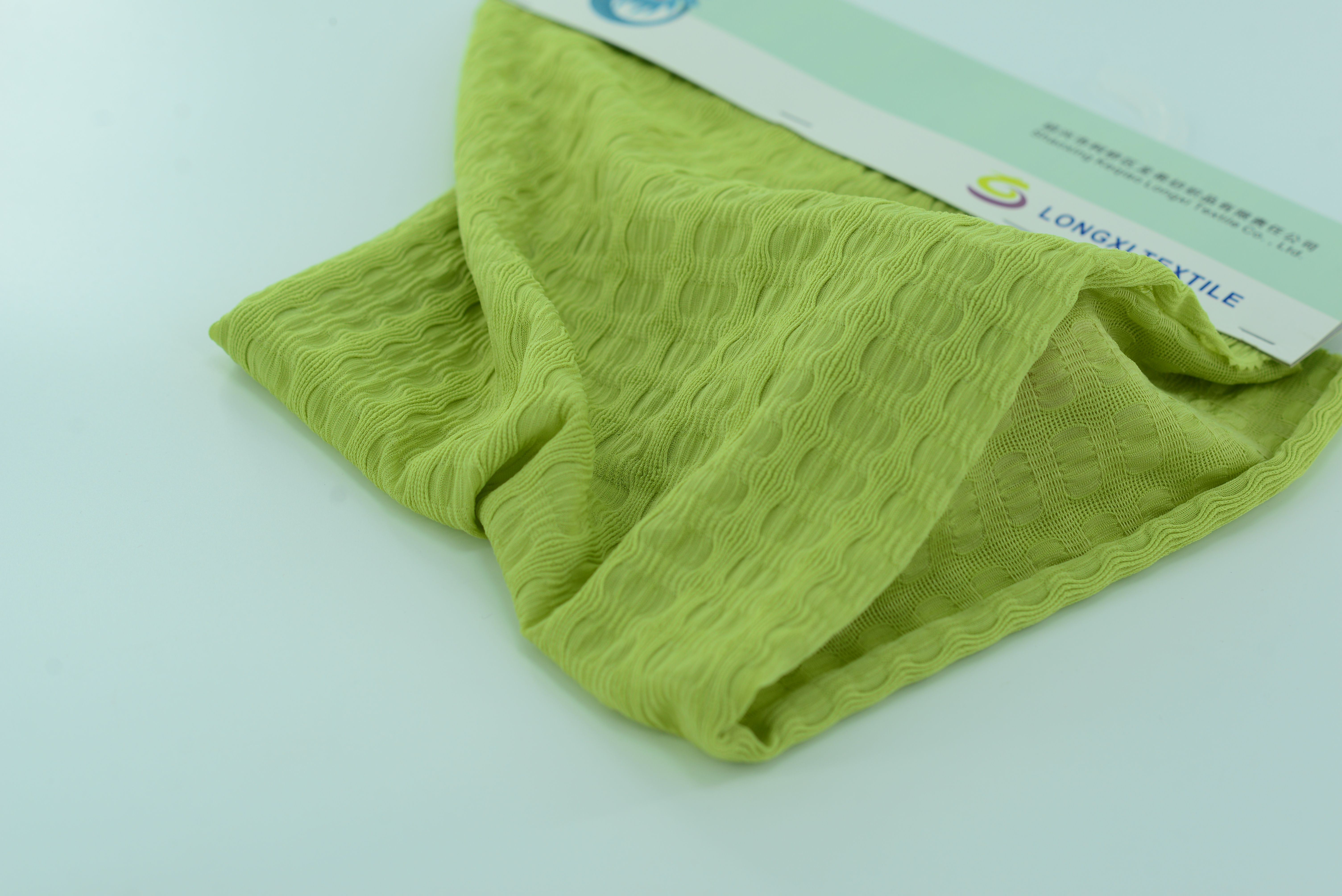 LX-P-16084 KNIT CHECK SINGLE BUBBLE JACQUARD