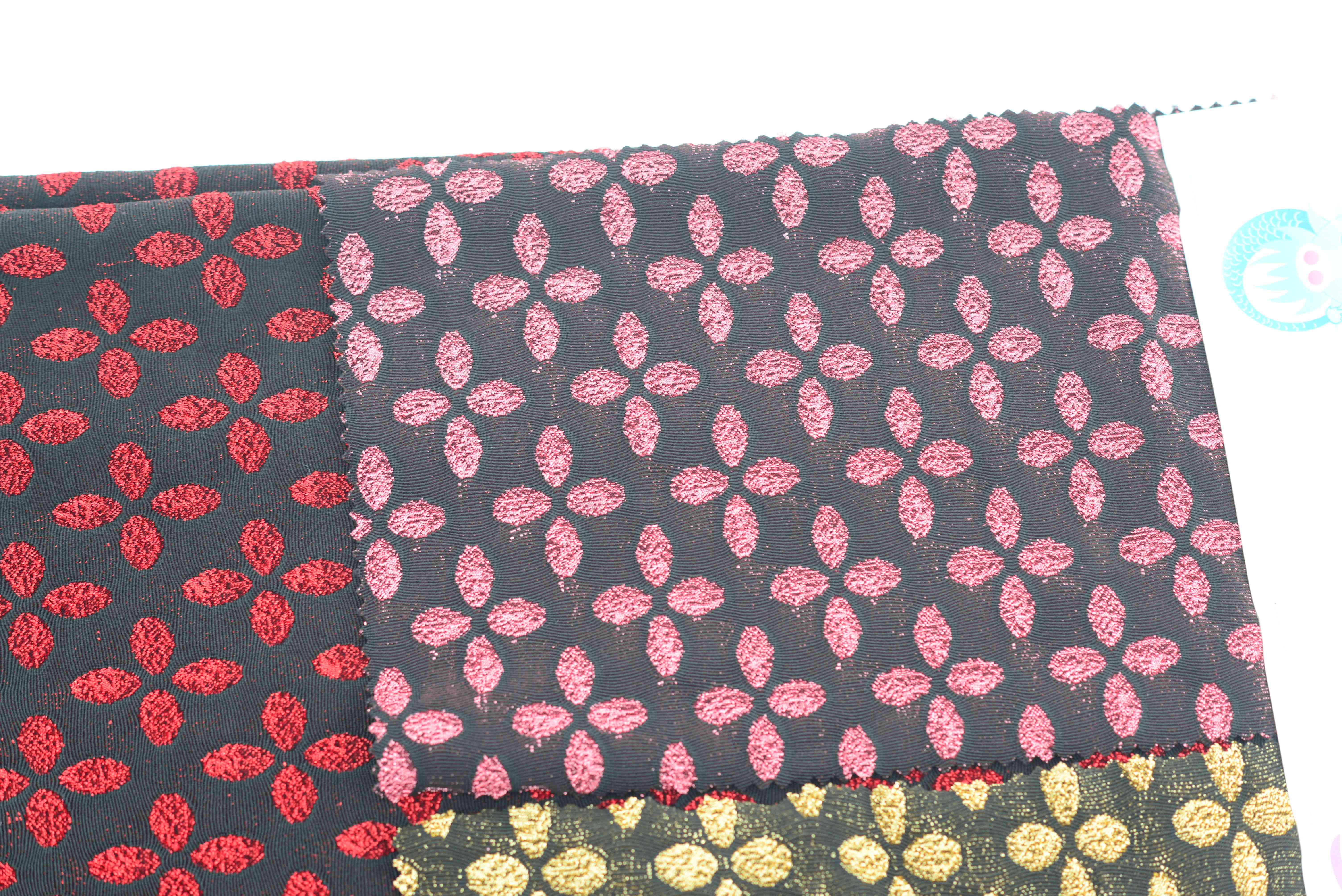 LX-P-16160 LUREX FOUR LEAF CLOVER NYLON KNIT JACQUARD