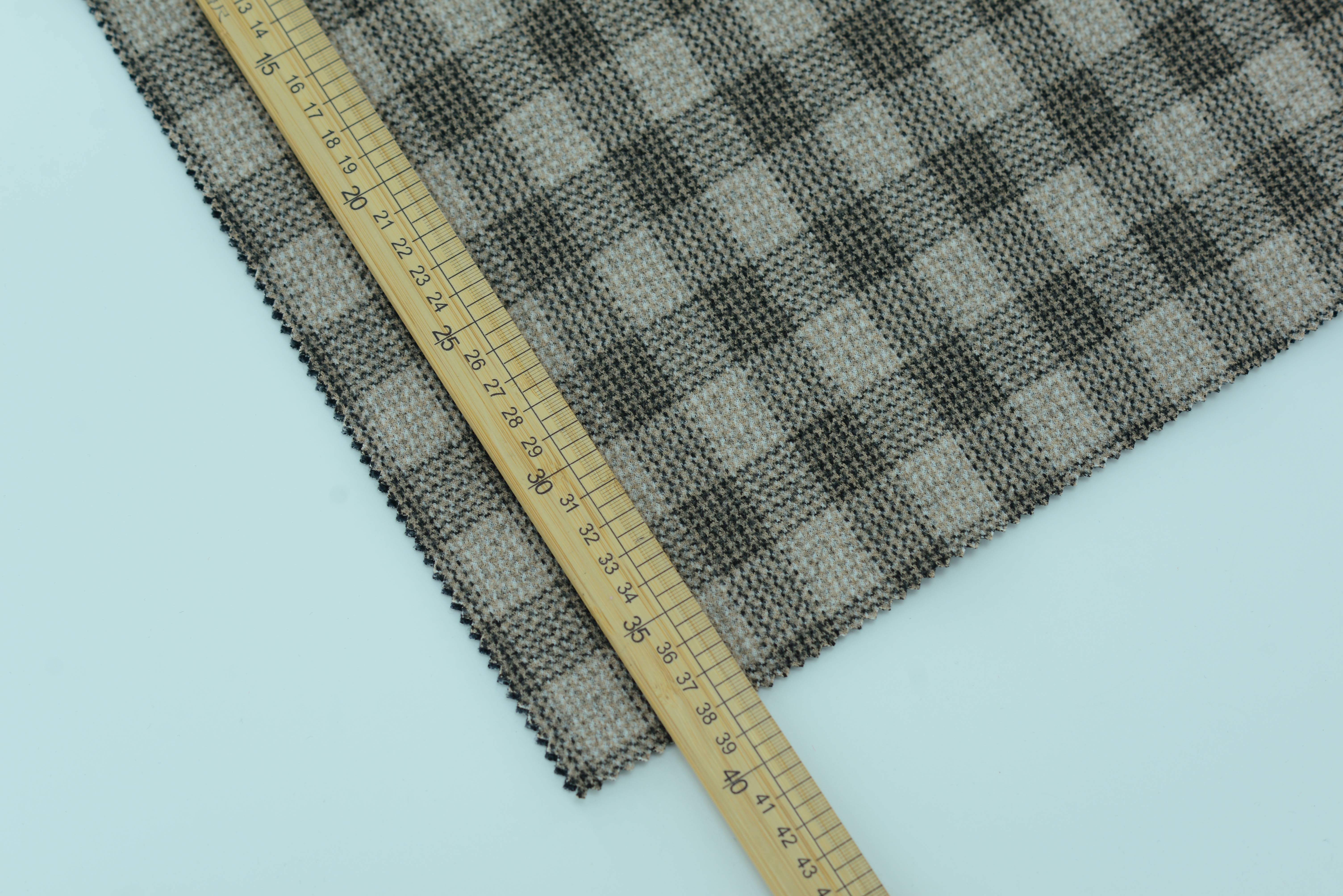 LX-P-18045 POLY CHECK JACQUARD KNIT BRUSH