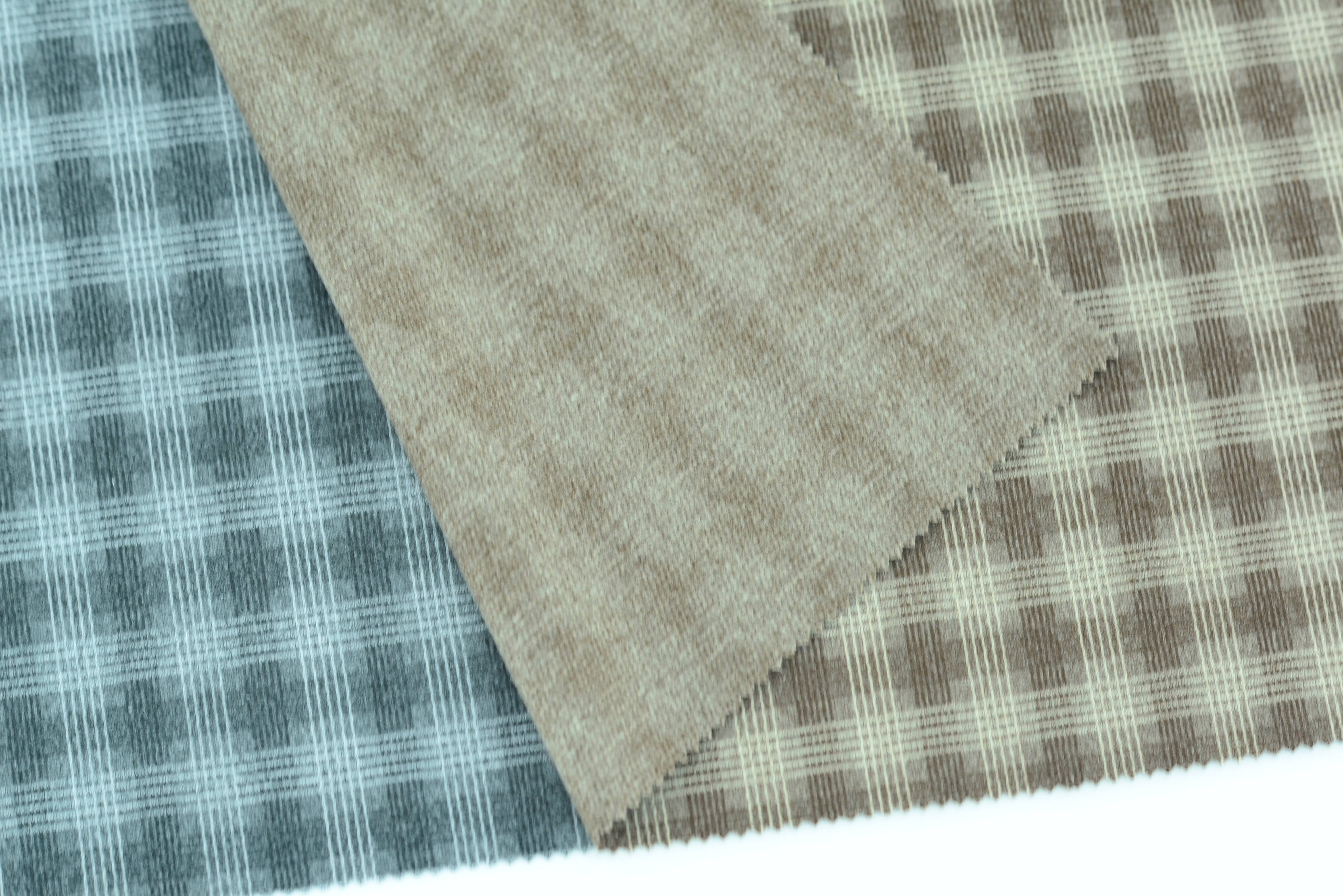 LX-P-18044 CHECK JACQUARD KNIT BRUSH