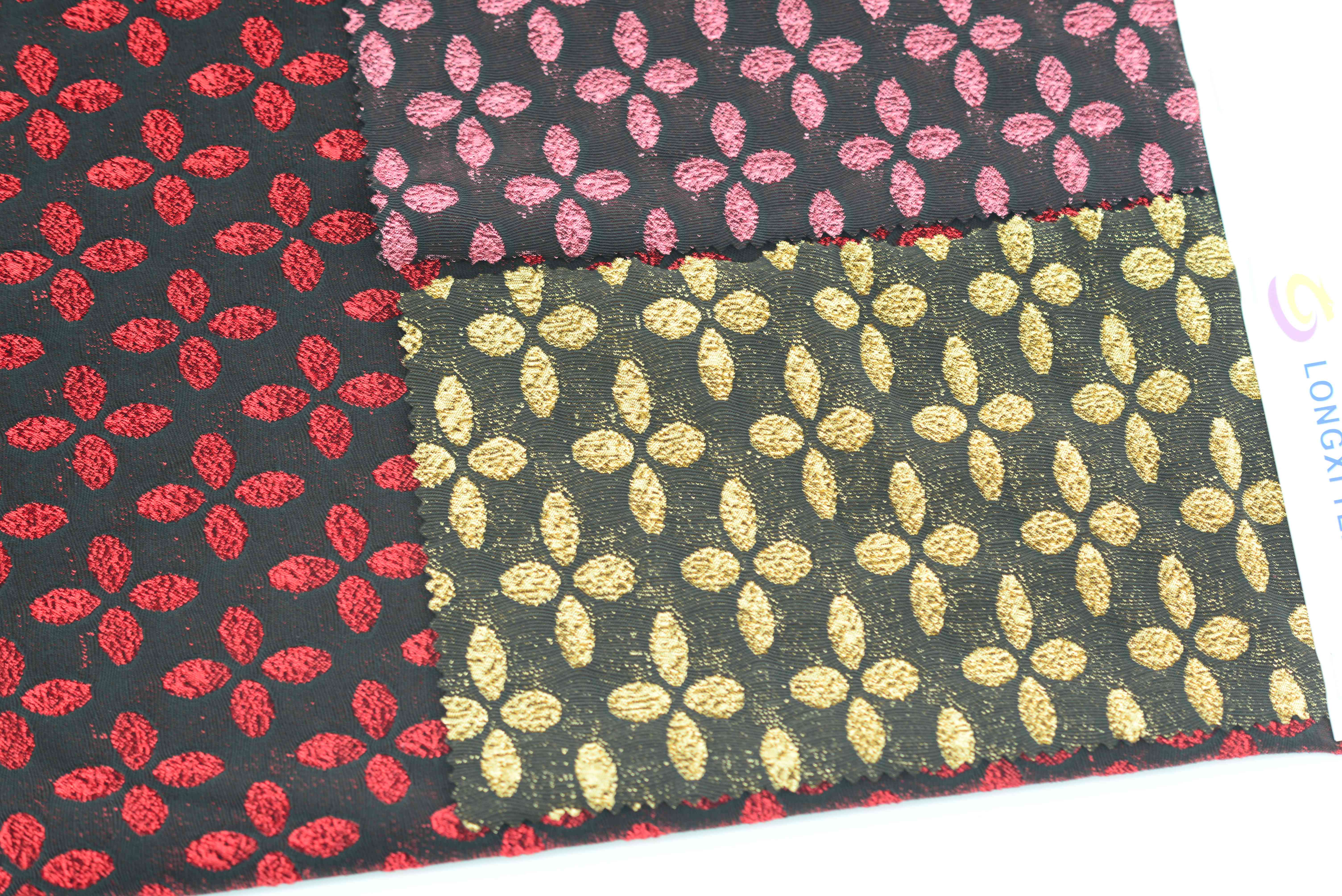 LX-P-16160 LUREX FOUR LEAF CLOVER NYLON KNIT JACQUARD