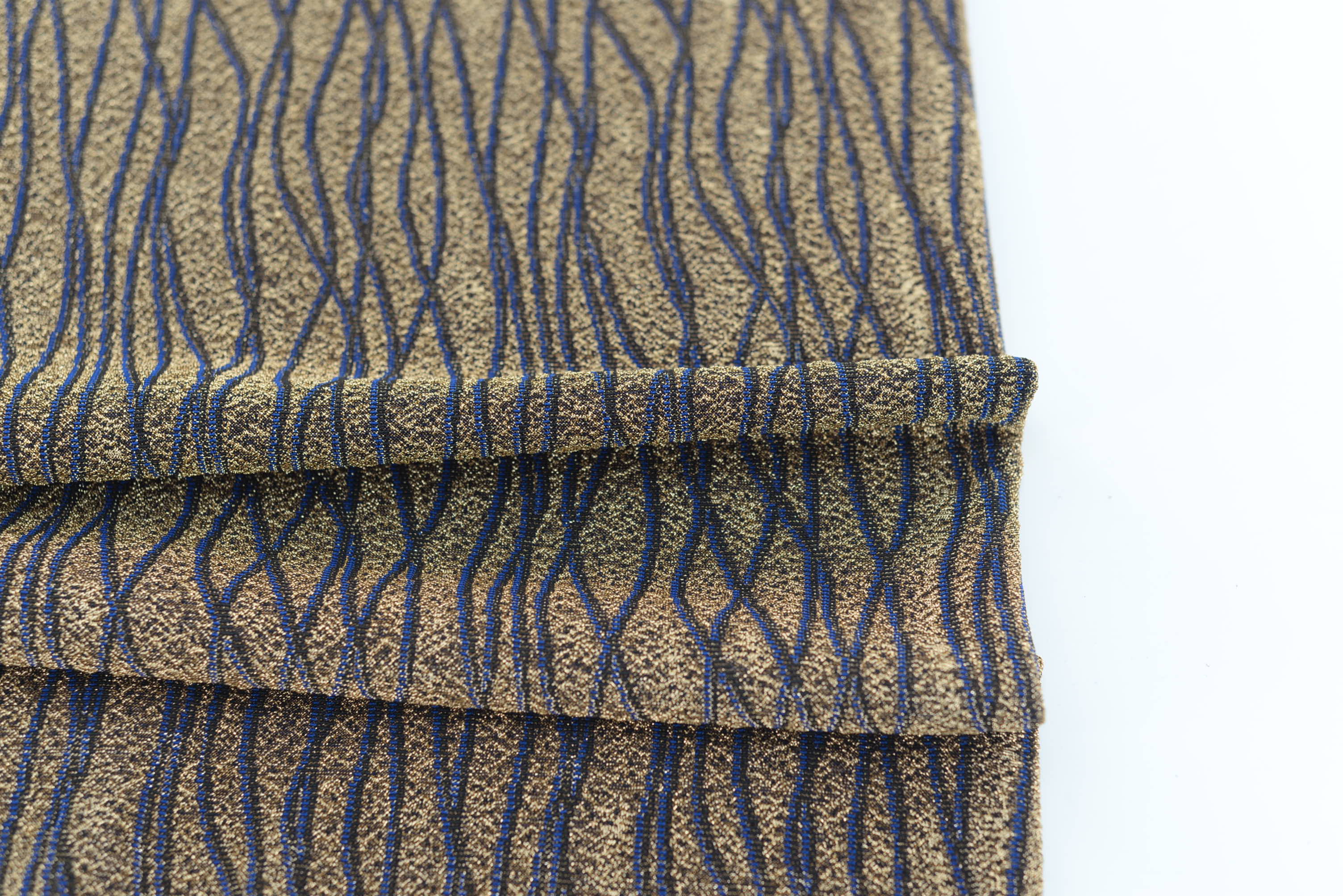 LX-P-16321 LUREX WAVE LINE YARN DYE  KNIT JACQUARD