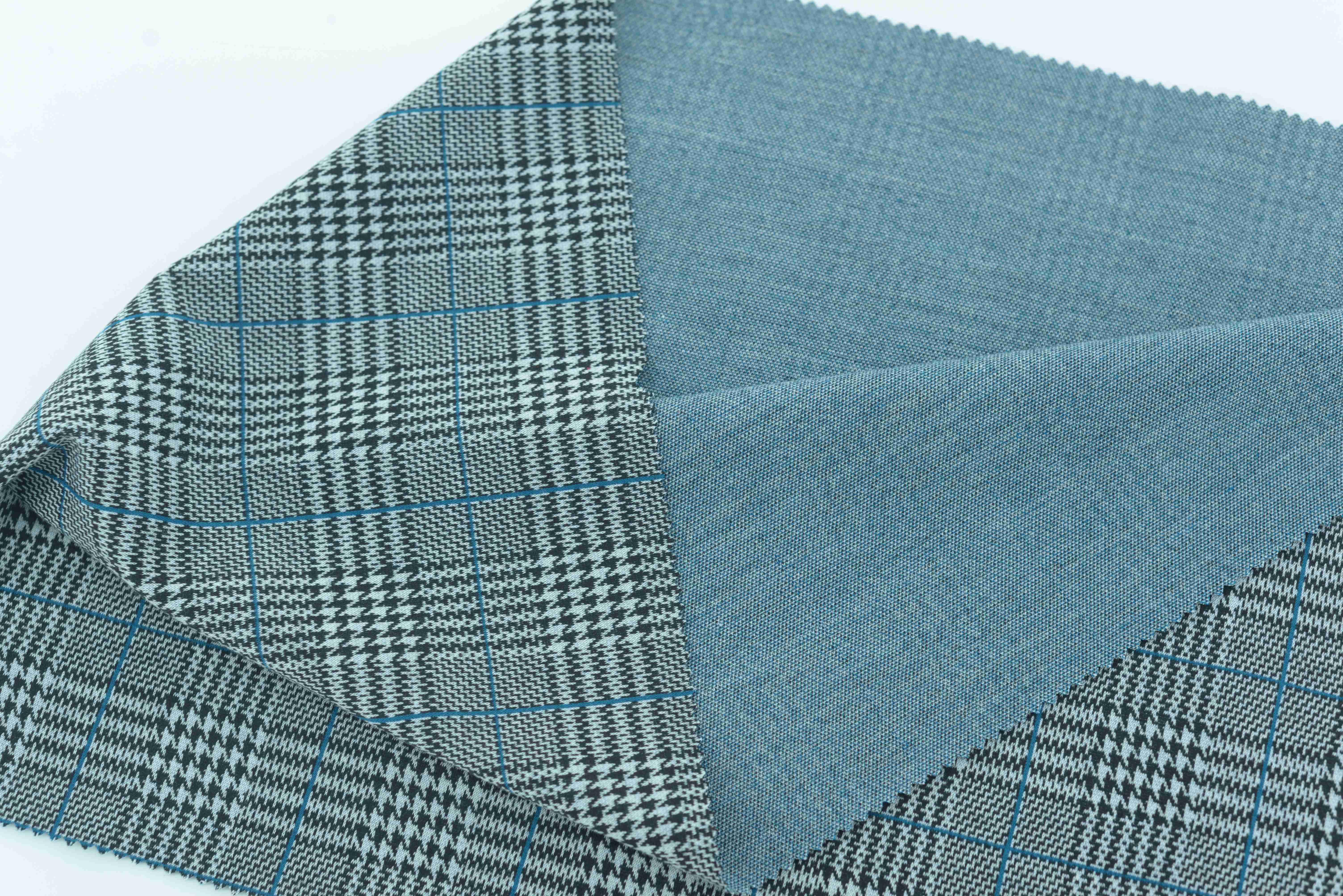 LX-P-16056 YARN DYE CHECK KNIT JACQUARD