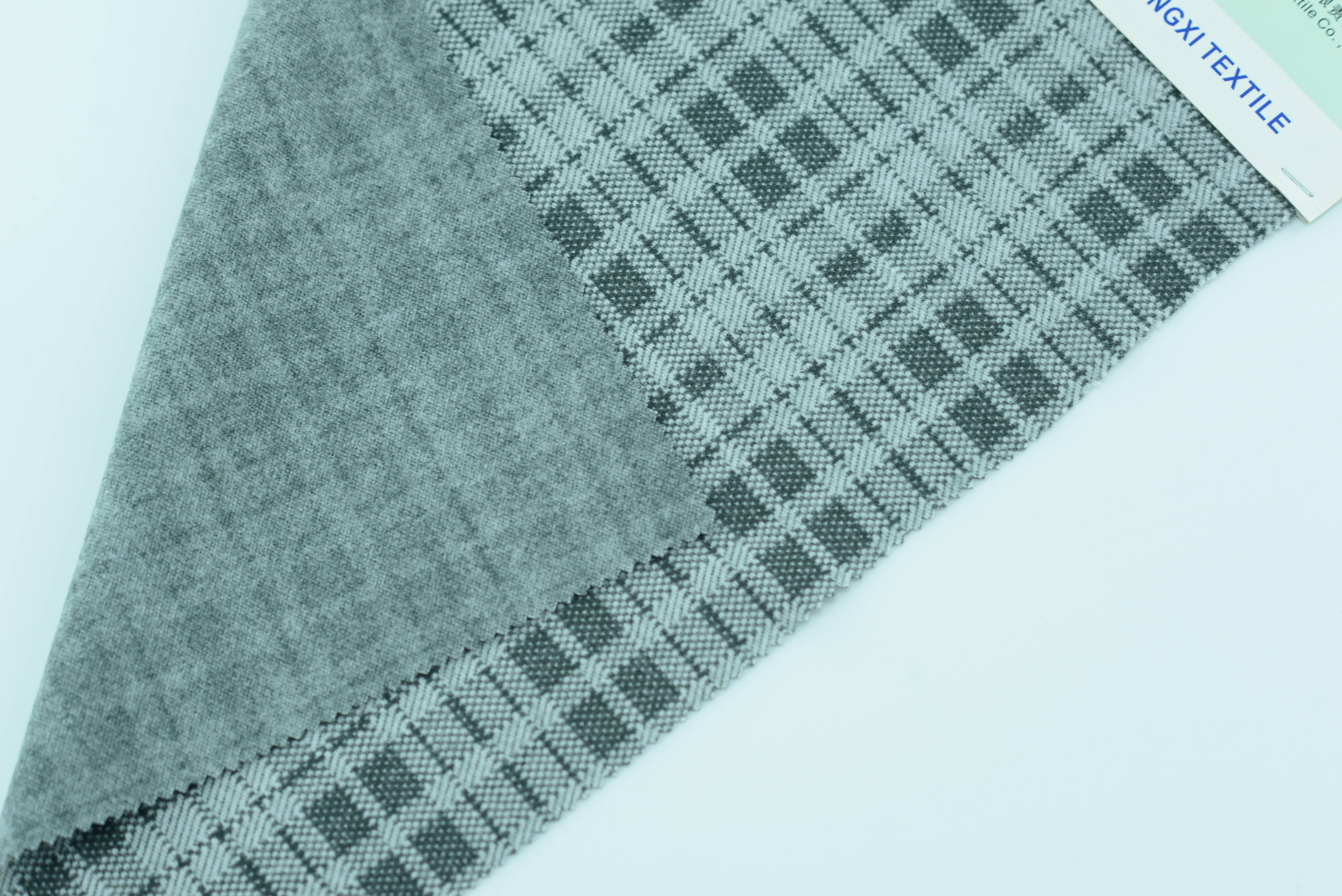 LX-P-18043 CHECK JACQUARD KNIT BRUSH