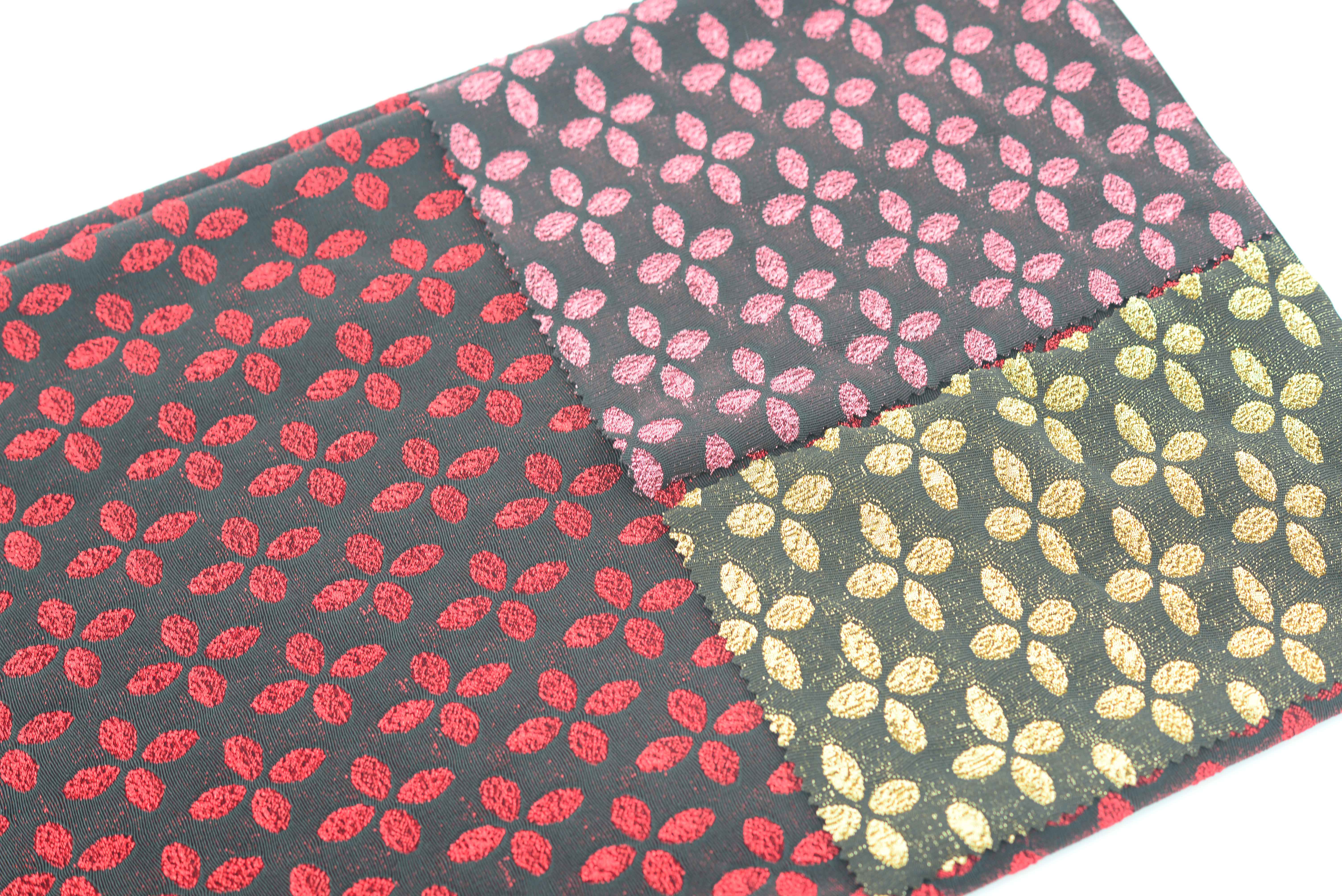 LX-P-16160 LUREX FOUR LEAF CLOVER NYLON KNIT JACQUARD